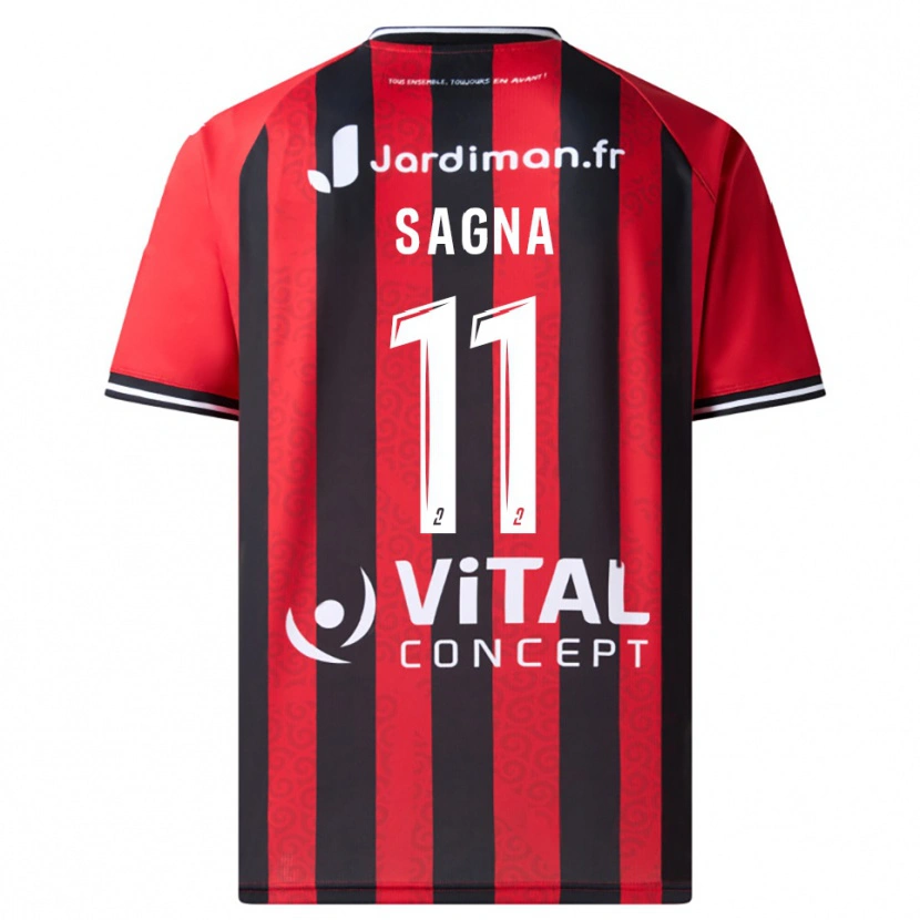 Danxen Män Amadou Sagna #11 Röd Svart Hemmatröja Matchtröjor 2025/26 Tröjor T-Tröja