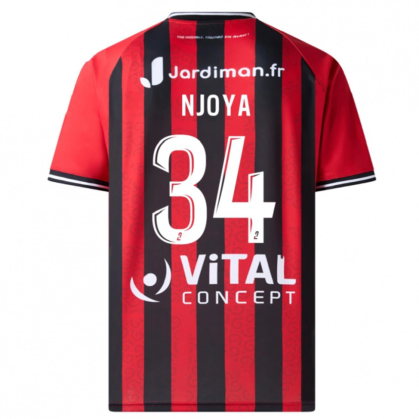 Danxen Män Youssef Njoya #34 Röd Svart Hemmatröja Matchtröjor 2025/26 Tröjor T-Tröja