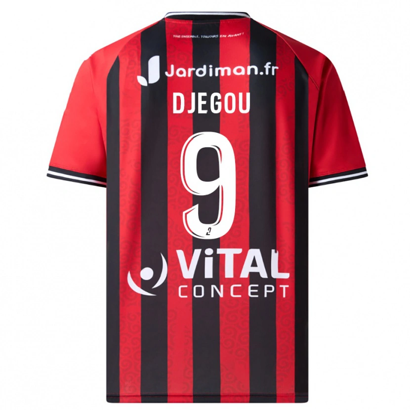 Danxen Män Jean-Yves Djegou #9 Röd Svart Hemmatröja Matchtröjor 2025/26 Tröjor T-Tröja