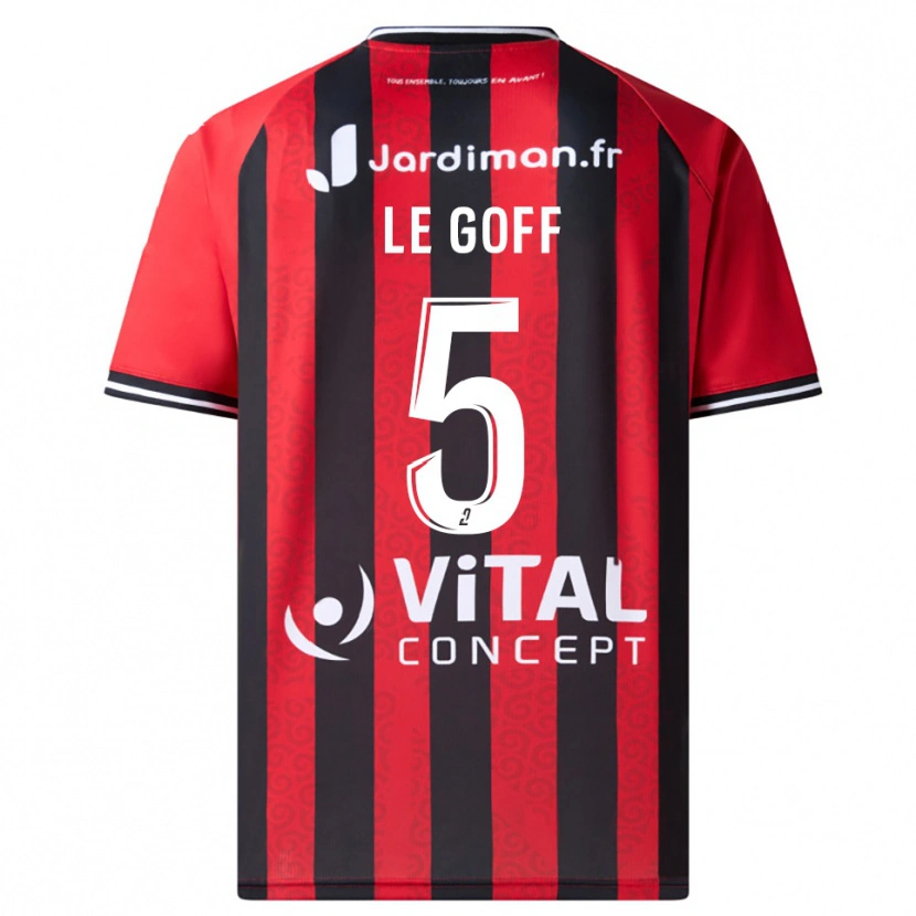Danxen Män Nathan Le Goff #5 Röd Svart Hemmatröja Matchtröjor 2025/26 Tröjor T-Tröja