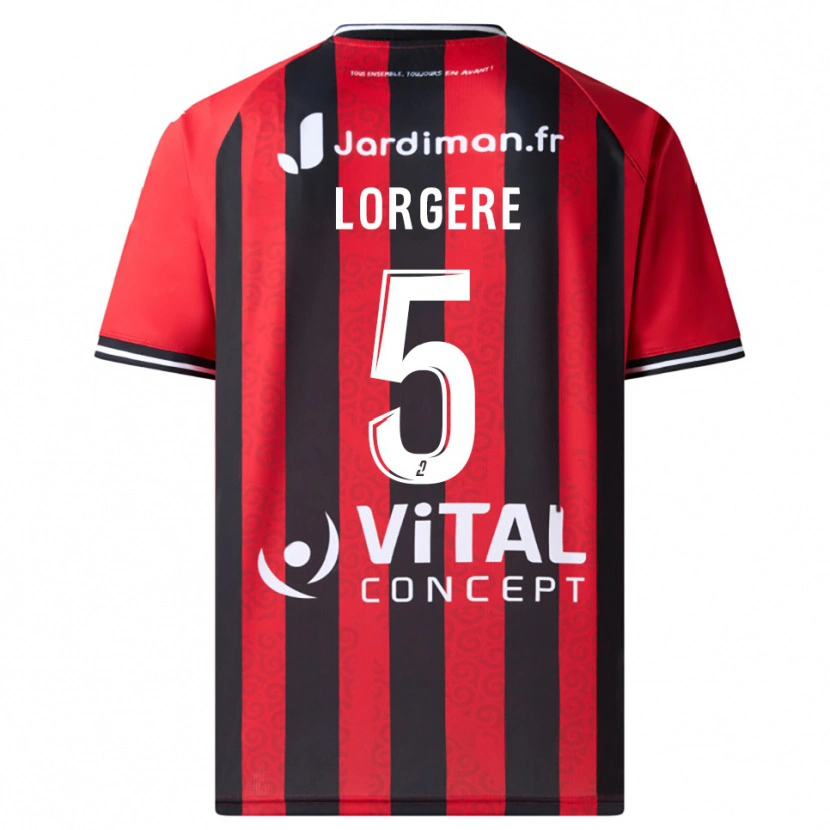 Danxen Män Charlotte Lorgere #5 Röd Svart Hemmatröja Matchtröjor 2025/26 Tröjor T-Tröja