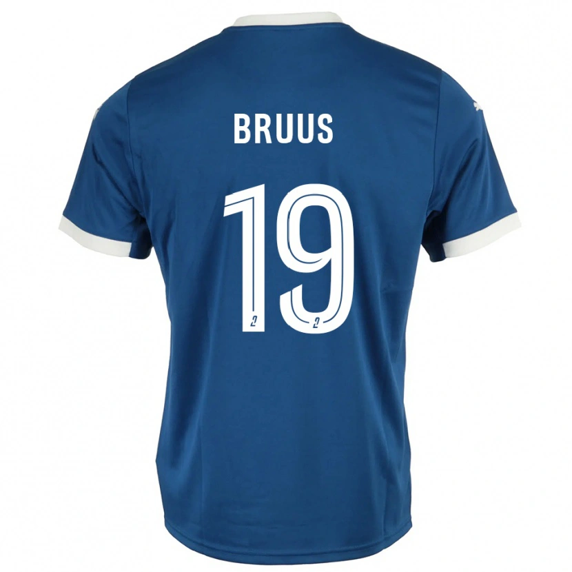 Danxen Män Andreas Bruus #19 Blå Vit Hemmatröja Matchtröjor 2025/26 Tröjor T-Tröja