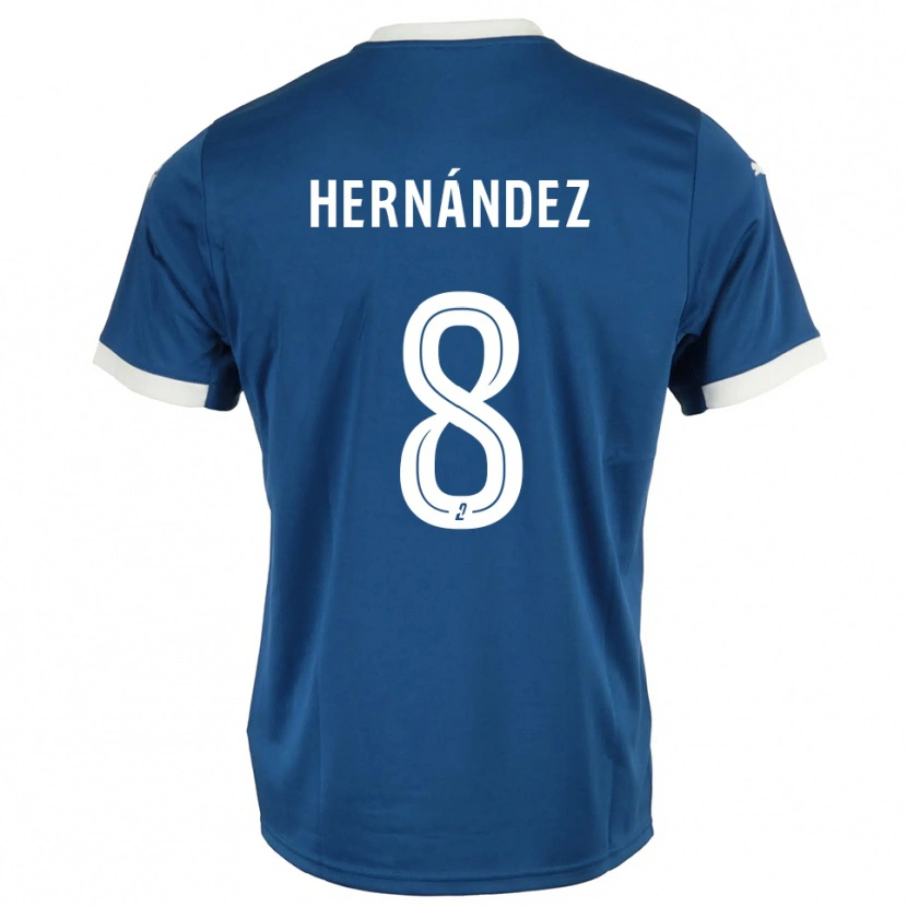 Danxen Män Pablo Hernandez #8 Blå Vit Hemmatröja Matchtröjor 2025/26 Tröjor T-Tröja