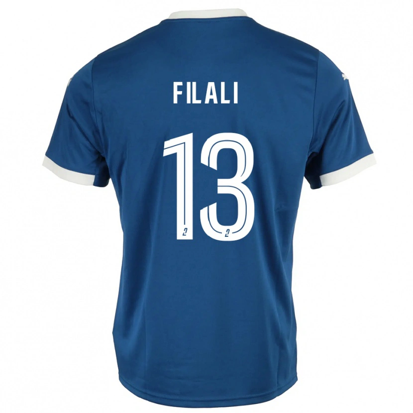 Danxen Män Saad Filali #13 Blå Vit Hemmatröja Matchtröjor 2025/26 Tröjor T-Tröja