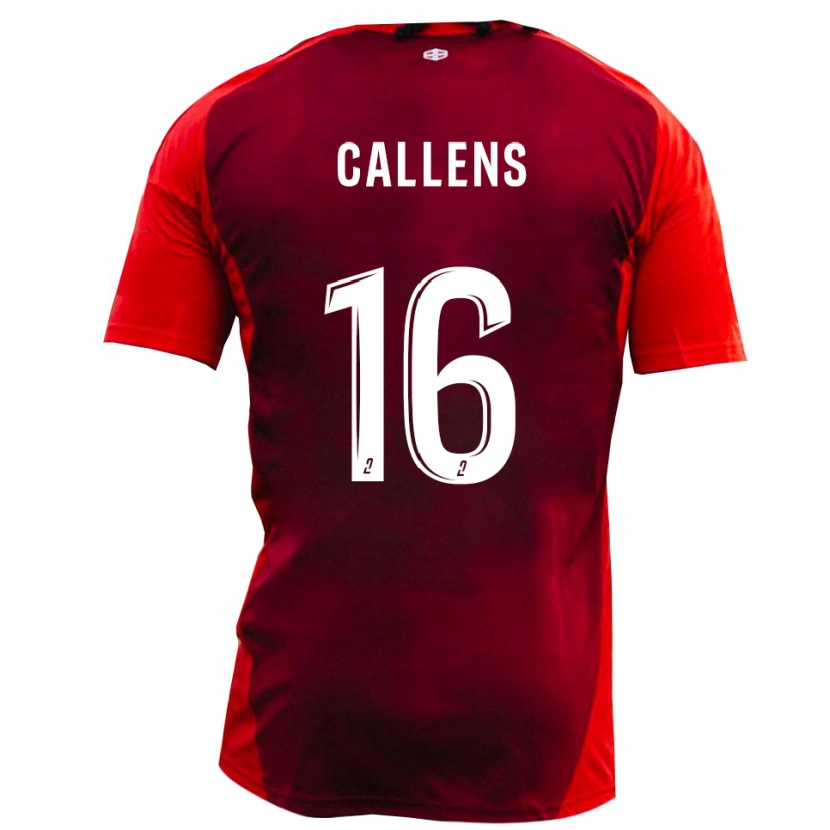 Danxen Män Thomas Callens #16 Rött Bourgogne Hemmatröja Matchtröjor 2025/26 Tröjor T-Tröja