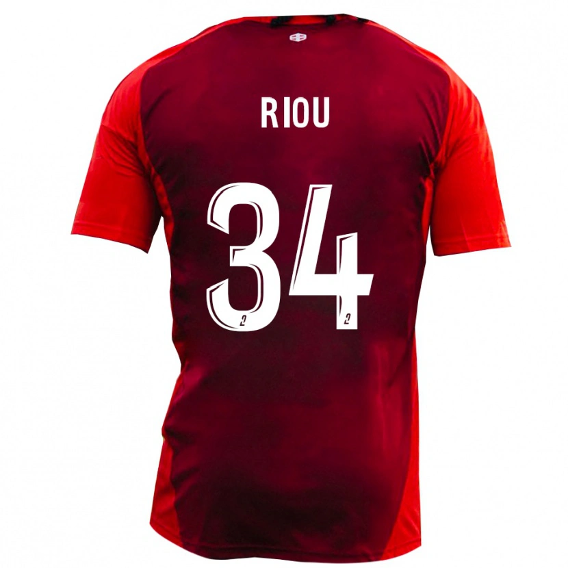Danxen Män Esteban Riou #34 Rött Bourgogne Hemmatröja Matchtröjor 2025/26 Tröjor T-Tröja