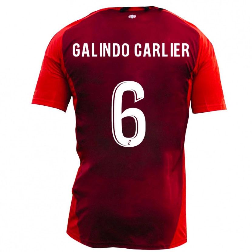 Danxen Män Luca Galindo Carlier #6 Rött Bourgogne Hemmatröja Matchtröjor 2025/26 Tröjor T-Tröja