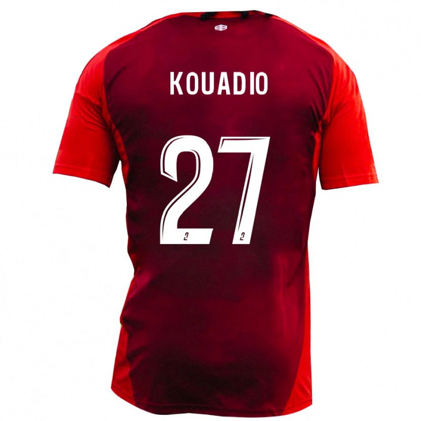 Danxen Män Julien Kouadio #27 Rött Bourgogne Hemmatröja Matchtröjor 2025/26 Tröjor T-Tröja