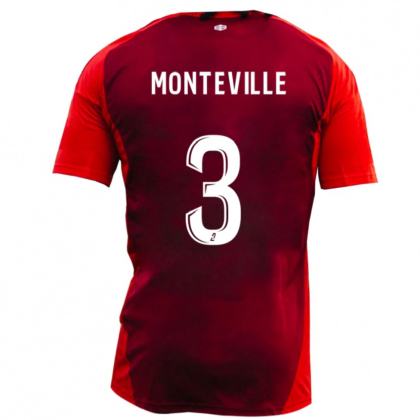 Danxen Män Idriss Monteville #3 Rött Bourgogne Hemmatröja Matchtröjor 2025/26 Tröjor T-Tröja