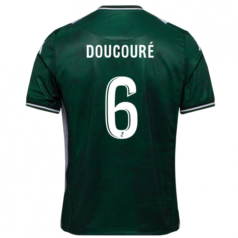 Danxen Män Rayane Doucouré #6 Grön Vit Hemmatröja Matchtröjor 2025/26 Tröjor T-Tröja