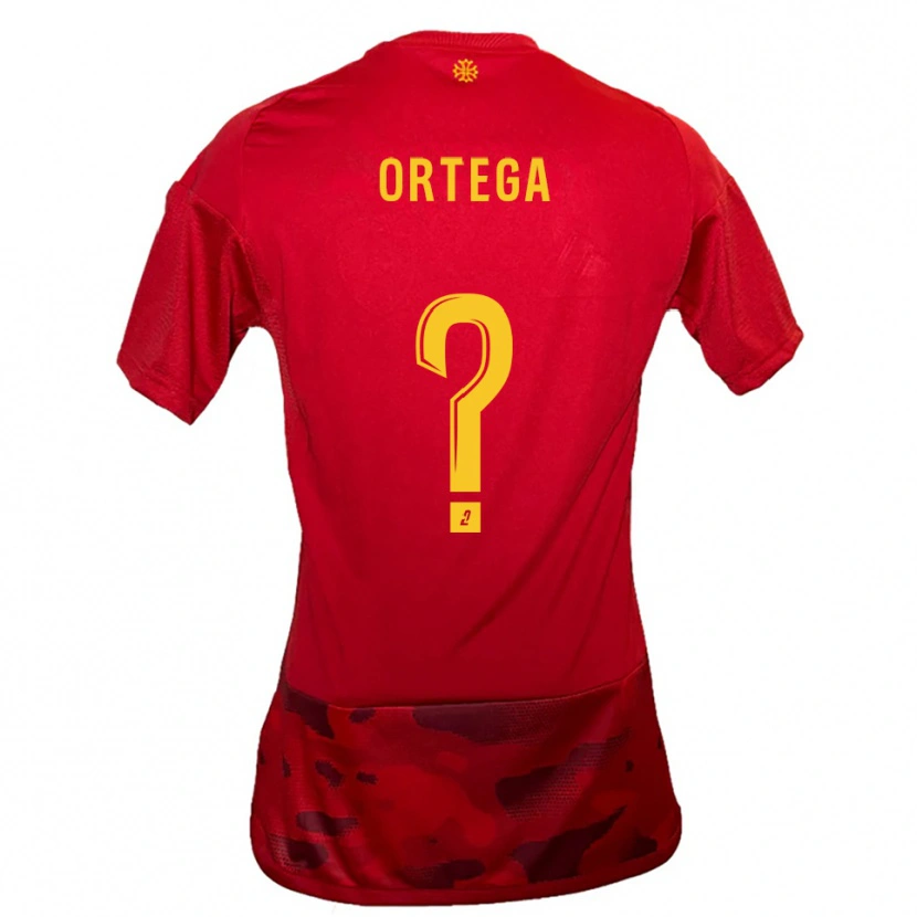 Danxen Män Alexis Ortega #0 Röd Gul Hemmatröja Matchtröjor 2025/26 Tröjor T-Tröja