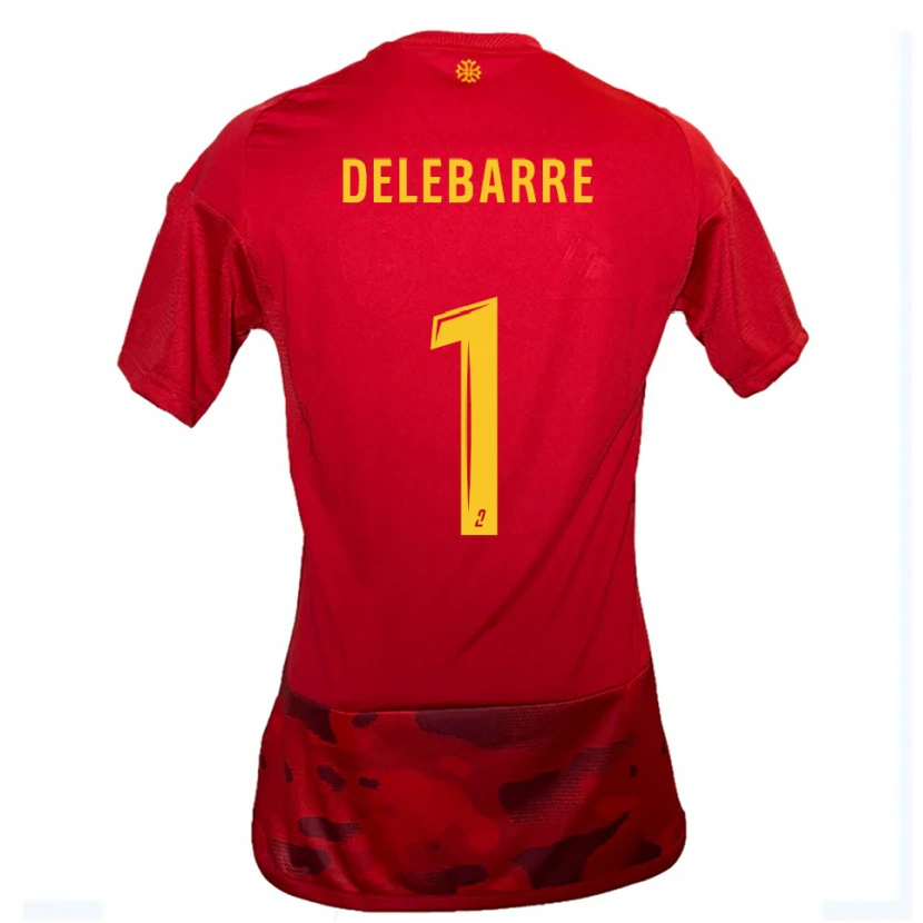Danxen Män Mathis Delebarre #1 Röd Gul Hemmatröja Matchtröjor 2025/26 Tröjor T-Tröja
