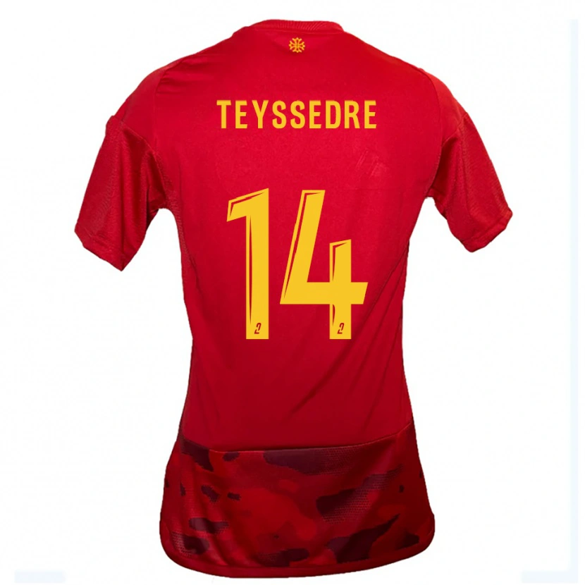 Danxen Män Maexan Teyssedre #14 Röd Gul Hemmatröja Matchtröjor 2025/26 Tröjor T-Tröja