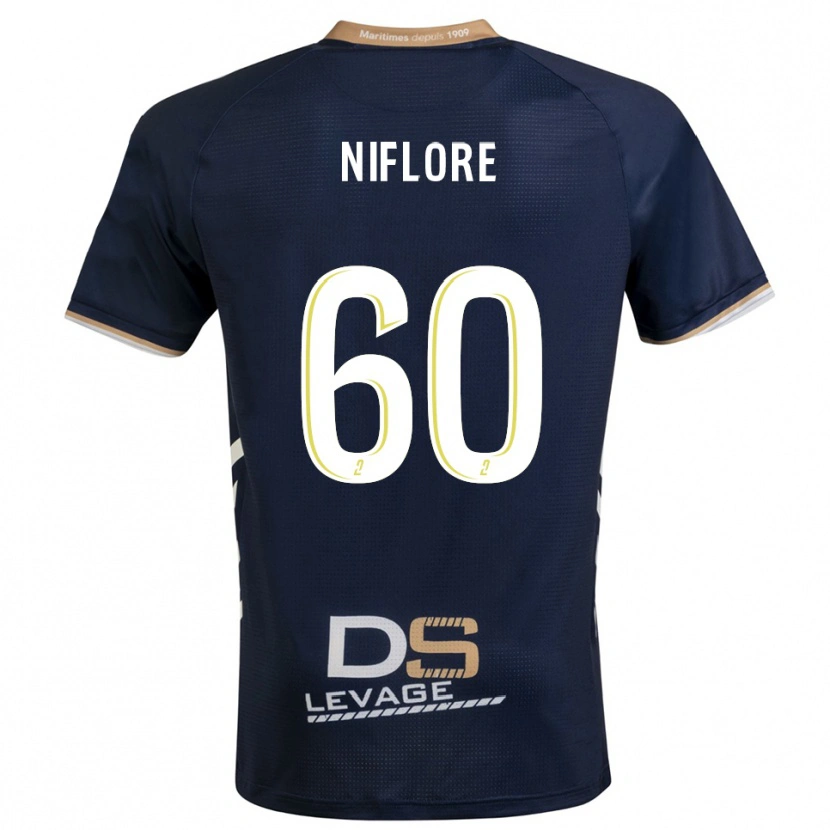 Danxen Män Mathys Niflore #60 Marin Guld Hemmatröja Matchtröjor 2025/26 Tröjor T-Tröja