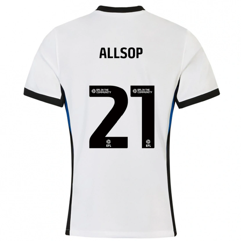Danxen Män Ryan Allsop #21 Vit Blå Bortatröja Matchtröjor 2025/26 Tröjor T-Tröja