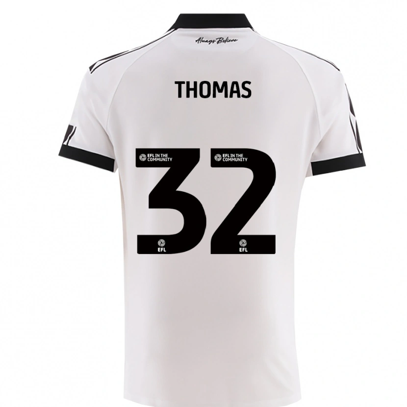 Danxen Män Lewis Thomas #32 Vitt Svart Bortatröja Matchtröjor 2025/26 Tröjor T-Tröja