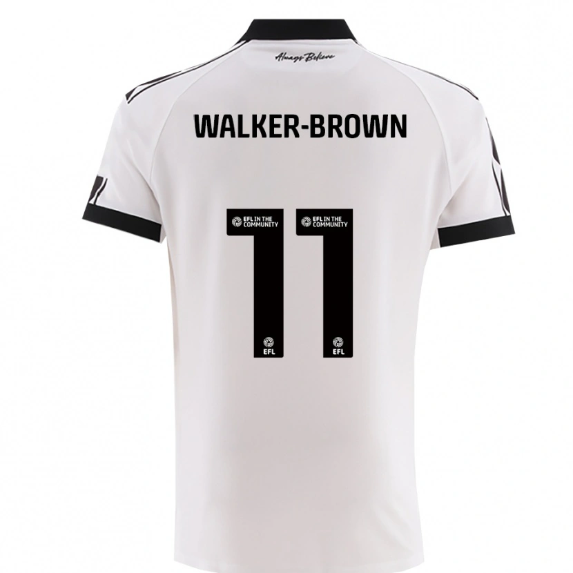 Danxen Män Rushon Walker-Brown #11 Vitt Svart Bortatröja Matchtröjor 2025/26 Tröjor T-Tröja