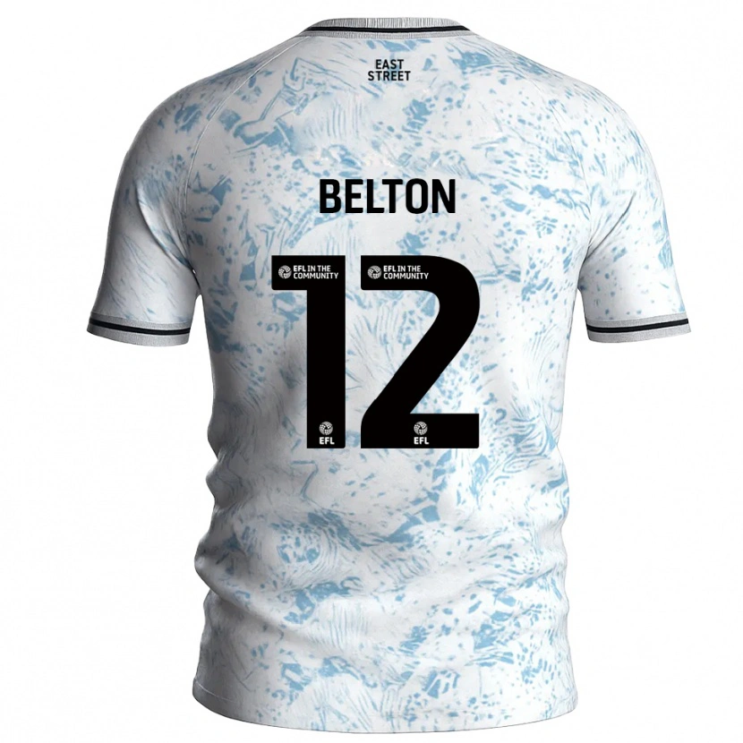 Danxen Män Jack Belton #12 Vit Himmelsblå Bortatröja Matchtröjor 2025/26 Tröjor T-Tröja