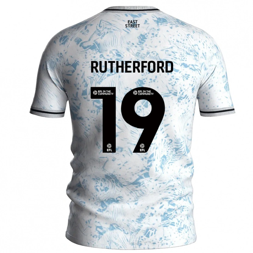 Danxen Män Ella Rutherford #19 Vit Himmelsblå Bortatröja Matchtröjor 2025/26 Tröjor T-Tröja