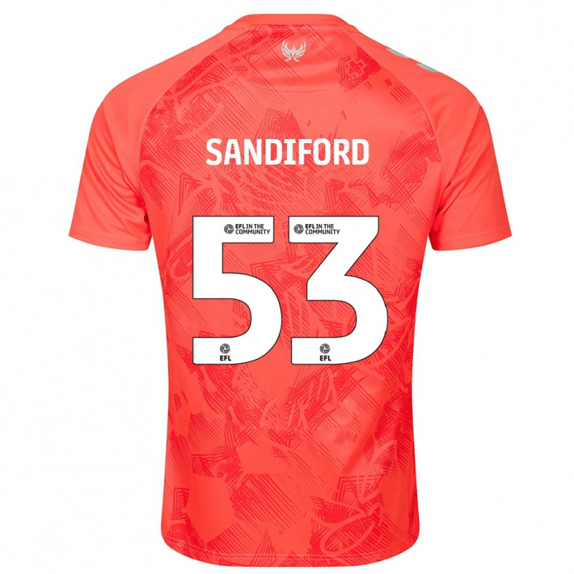 Danxen Män Greg Sandiford #53 Orange Vit Bortatröja Matchtröjor 2025/26 Tröjor T-Tröja