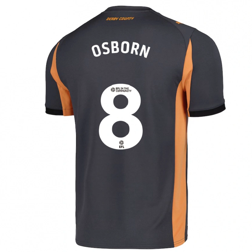 Danxen Män Ben Osborn #8 Grå Orange Svart Bortatröja Matchtröjor 2025/26 Tröjor T-Tröja