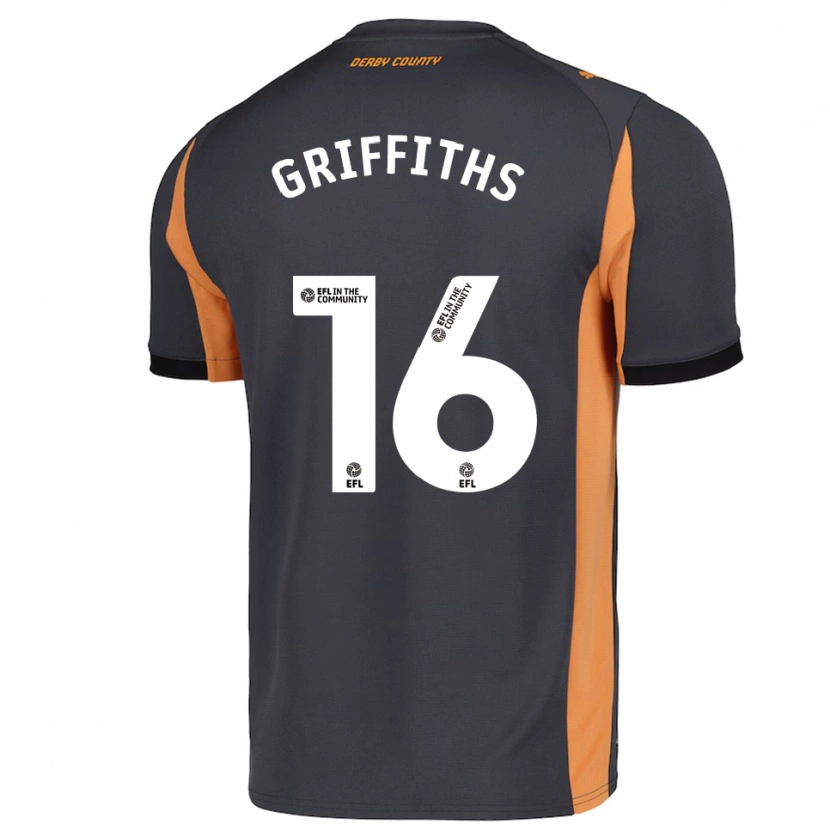 Danxen Män Euan Griffiths #16 Grå Orange Svart Bortatröja Matchtröjor 2025/26 Tröjor T-Tröja