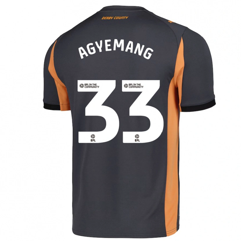 Danxen Män Patrick Agyemang #33 Grå Orange Svart Bortatröja Matchtröjor 2025/26 Tröjor T-Tröja