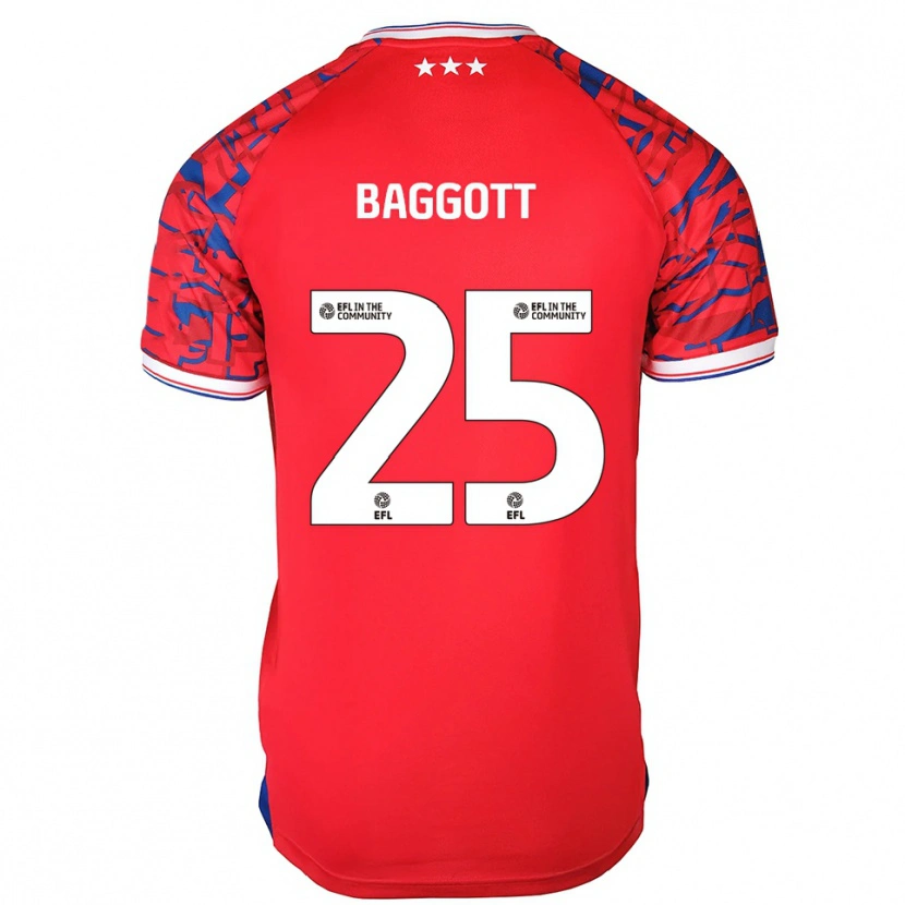 Danxen Män Elkan Baggott #25 Röd Blå Bortatröja Matchtröjor 2025/26 Tröjor T-Tröja