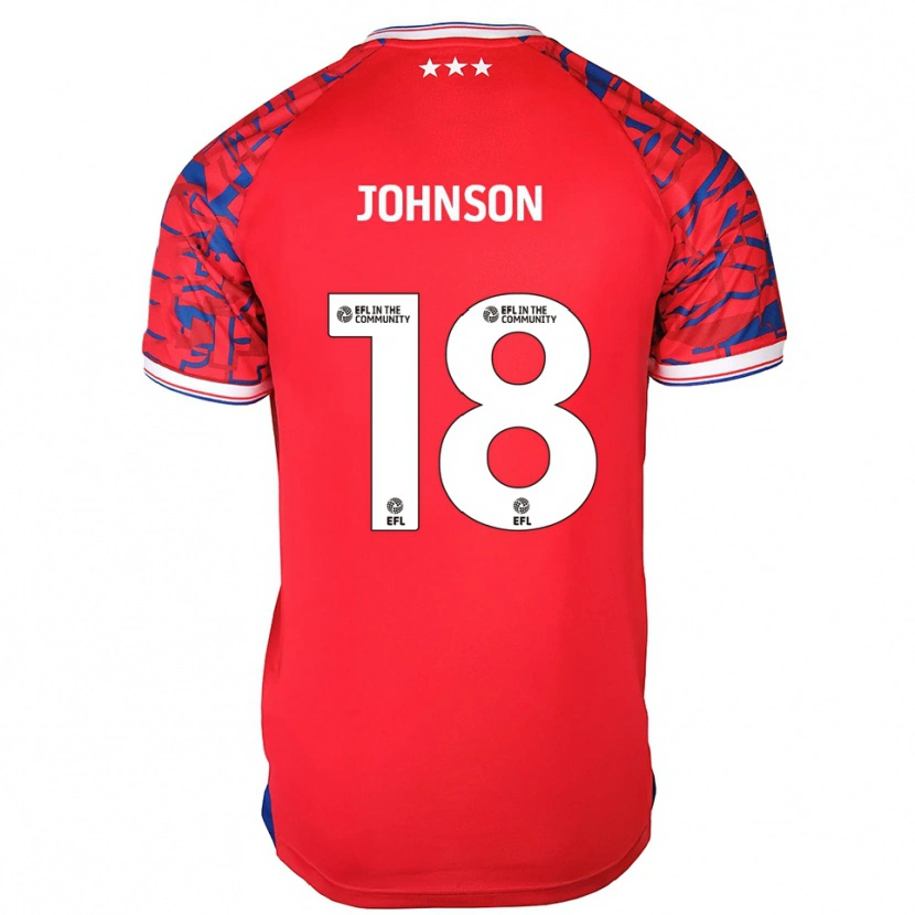 Danxen Män Ben Johnson #18 Röd Blå Bortatröja Matchtröjor 2025/26 Tröjor T-Tröja