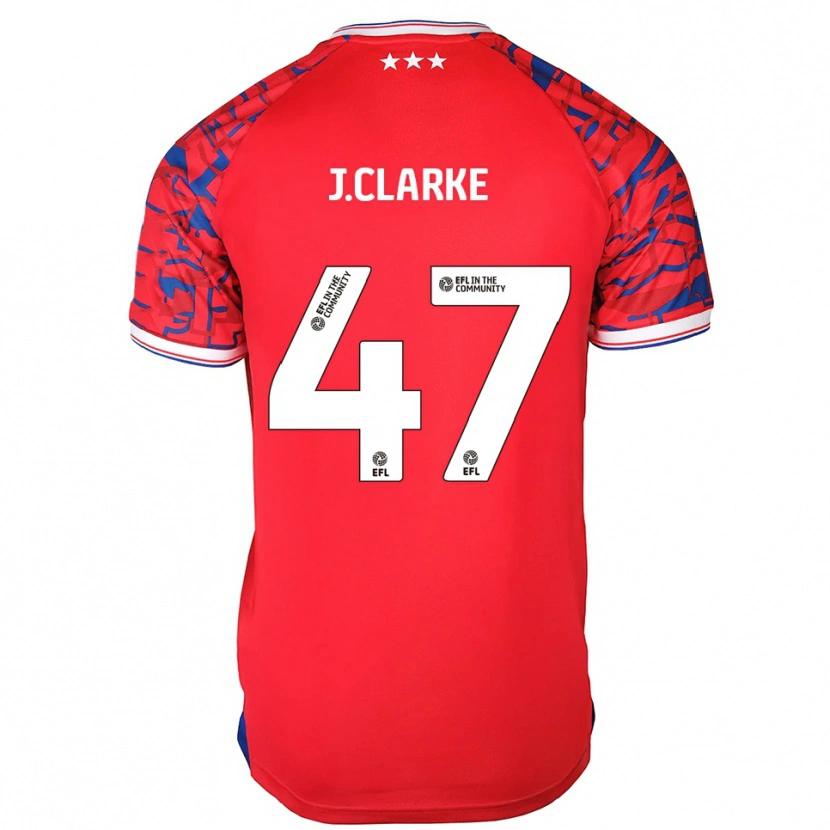 Danxen Män Jack Clarke #47 Röd Blå Bortatröja Matchtröjor 2025/26 Tröjor T-Tröja