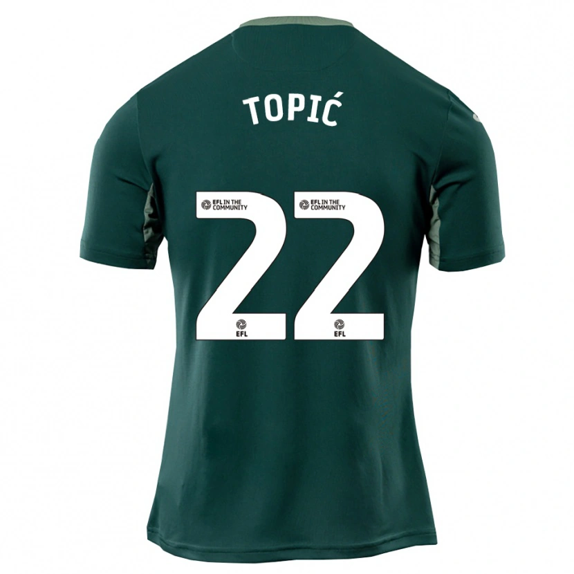 Danxen Män Mirko Topić #22 Grön Vit Lila Bortatröja Matchtröjor 2025/26 Tröjor T-Tröja