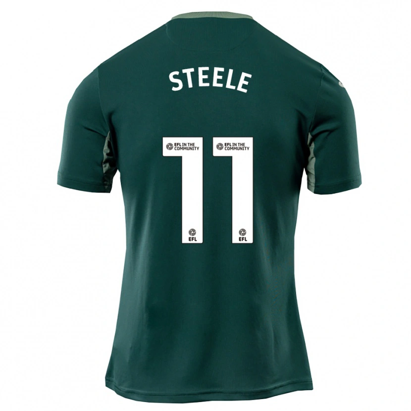 Danxen Män Kahlil Steele #11 Grön Vit Lila Bortatröja Matchtröjor 2025/26 Tröjor T-Tröja
