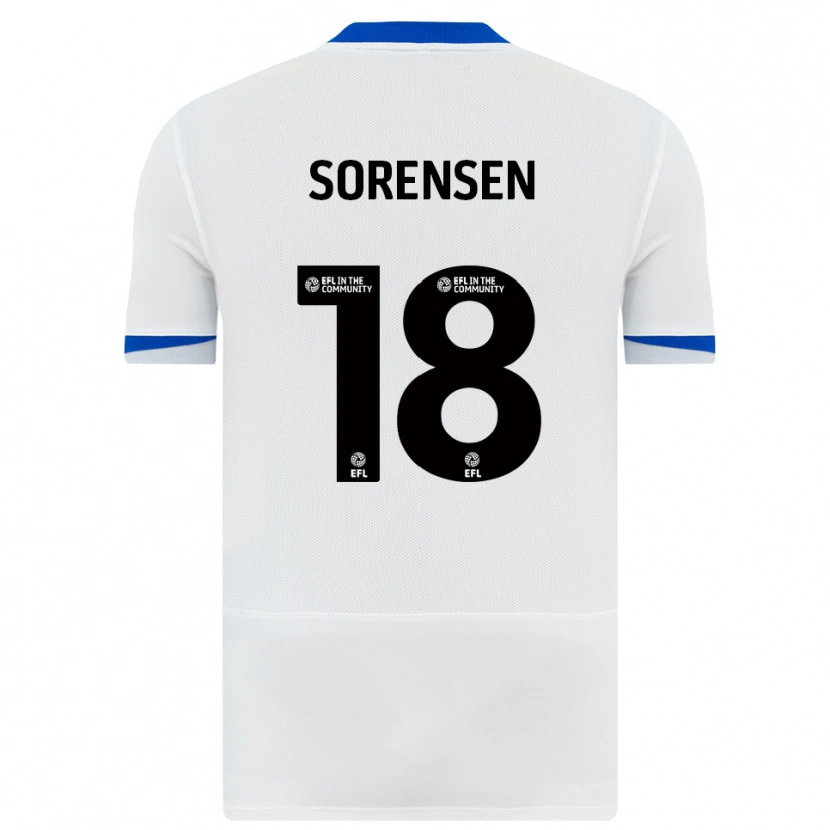 Danxen Män Elias Sørensen #18 Vit Svart Bortatröja Matchtröjor 2025/26 Tröjor T-Tröja