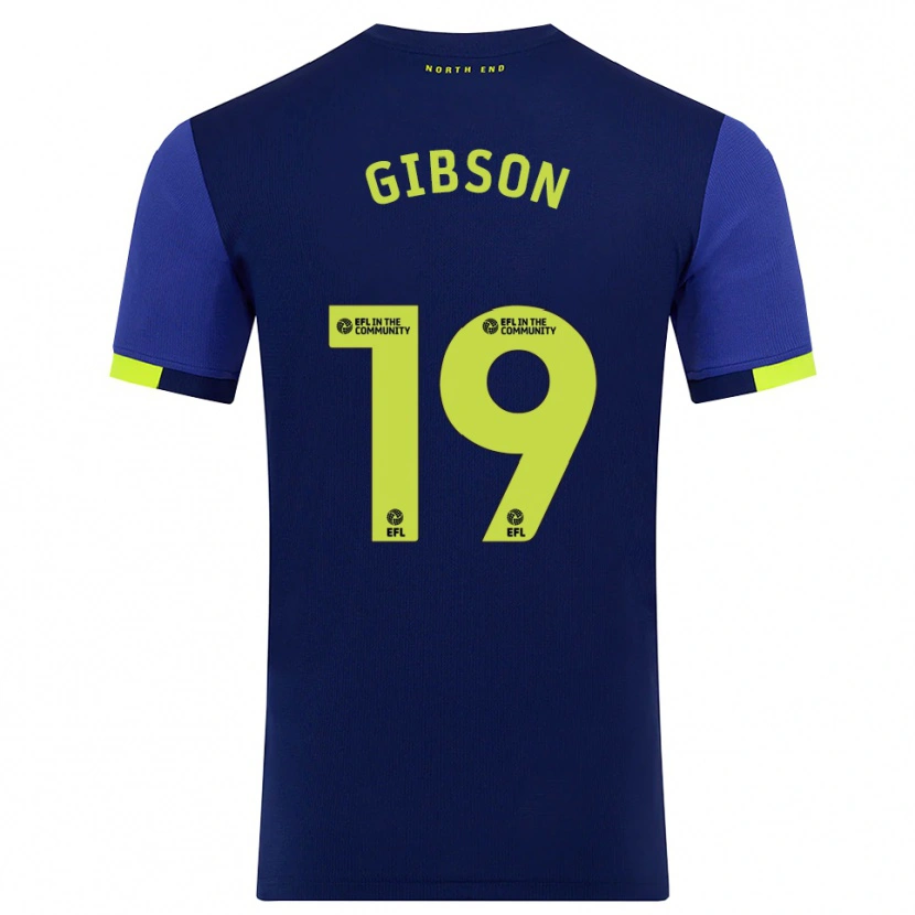 Danxen Män Lewis Gibson #19 Marin Gul Bortatröja Matchtröjor 2025/26 Tröjor T-Tröja