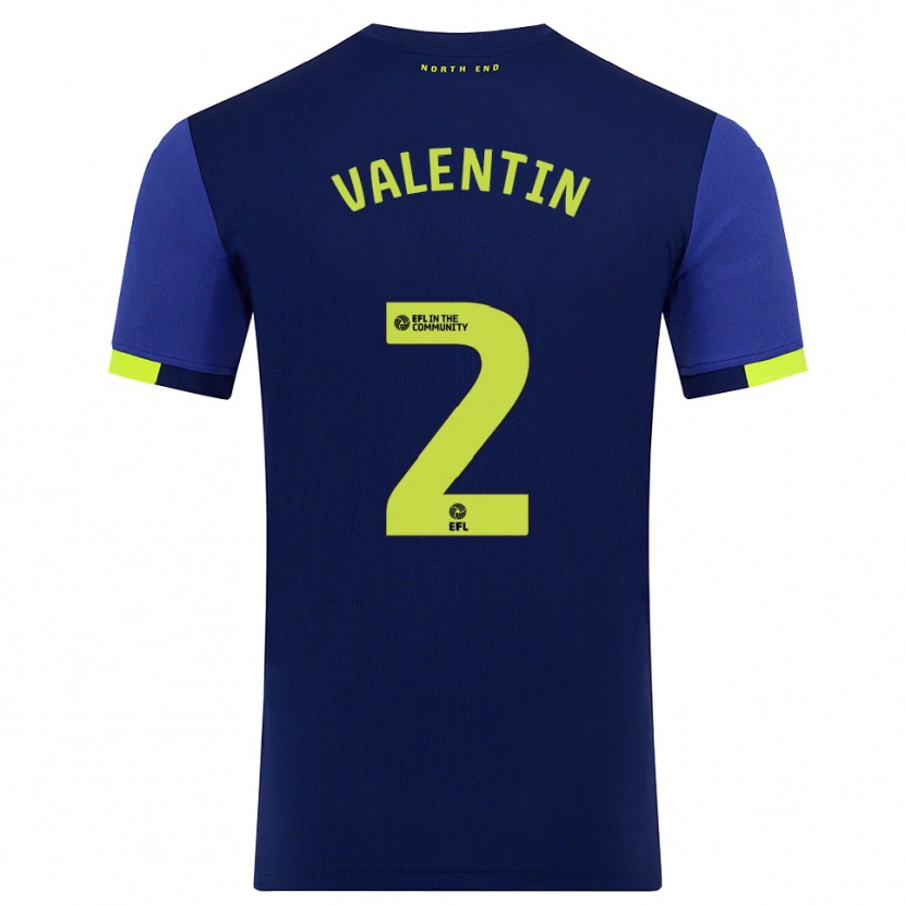 Danxen Män Pol Valentín #2 Marin Gul Bortatröja Matchtröjor 2025/26 Tröjor T-Tröja