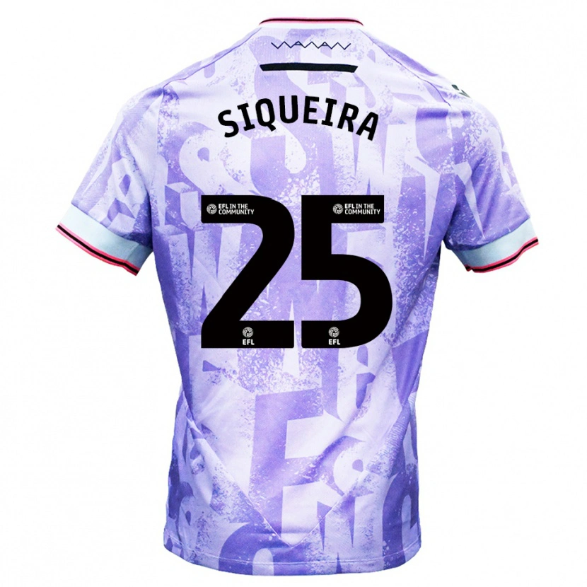 Danxen Män Guilherme Siqueira #25 Lila Vit Bortatröja Matchtröjor 2025/26 Tröjor T-Tröja