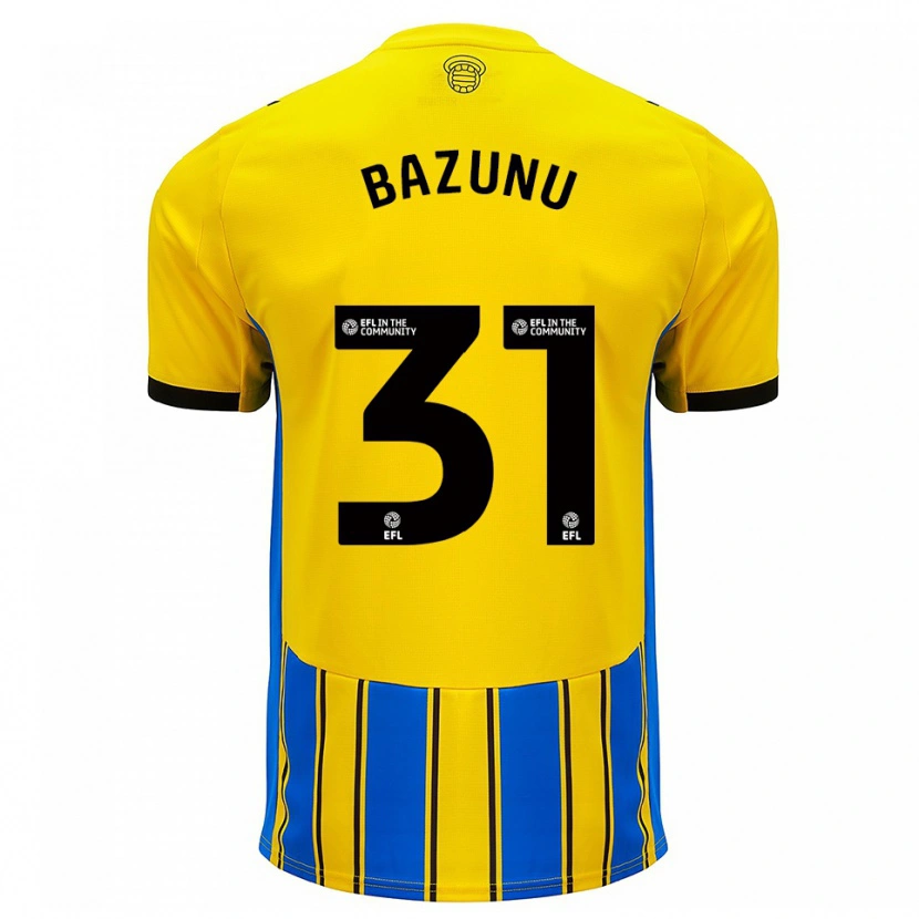 Danxen Män Gavin Bazunu #31 Blå Gul Bortatröja Matchtröjor 2025/26 Tröjor T-Tröja