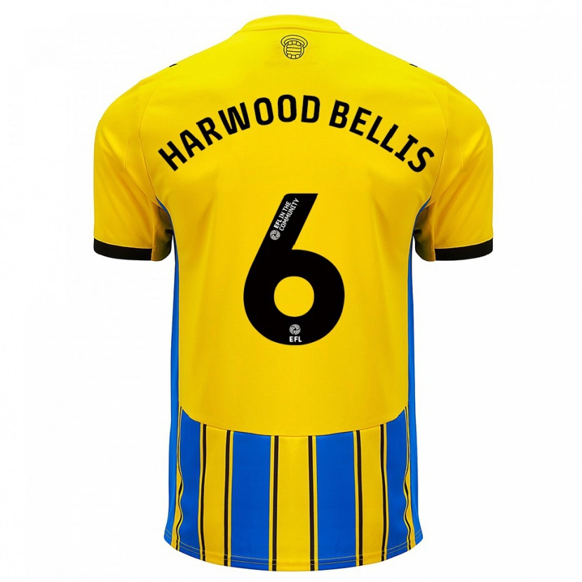 Danxen Män Taylor Harwood-Bellis #6 Blå Gul Bortatröja Matchtröjor 2025/26 Tröjor T-Tröja