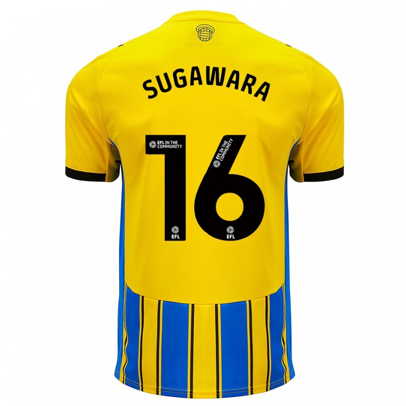 Danxen Män Yukinari Sugawara #16 Blå Gul Bortatröja Matchtröjor 2025/26 Tröjor T-Tröja