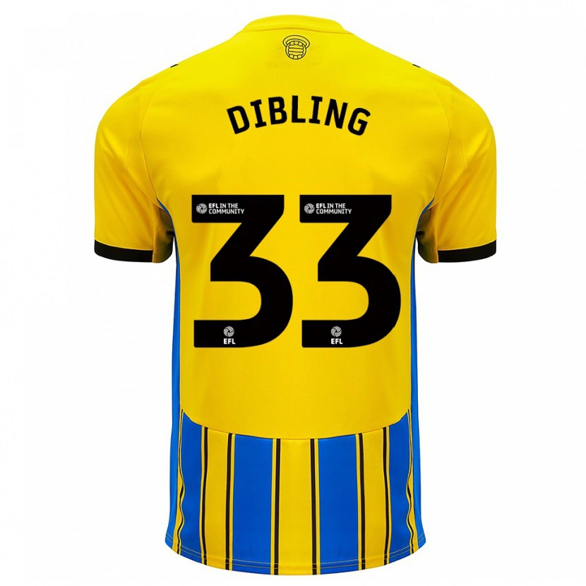 Danxen Män Tyler Dibling #33 Blå Gul Bortatröja Matchtröjor 2025/26 Tröjor T-Tröja