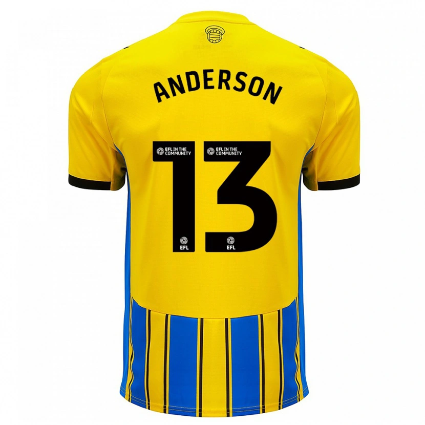 Danxen Män Calum Anderson #13 Blå Gul Bortatröja Matchtröjor 2025/26 Tröjor T-Tröja