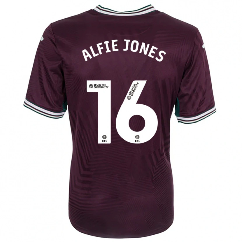 Danxen Män Alfie Jones #16 Rost Röd Vit Bortatröja Matchtröjor 2025/26 Tröjor T-Tröja