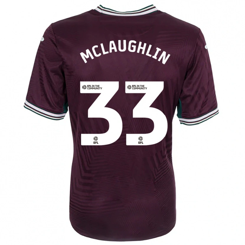 Danxen Män Jon Mclaughlin #33 Rost Röd Vit Bortatröja Matchtröjor 2025/26 Tröjor T-Tröja
