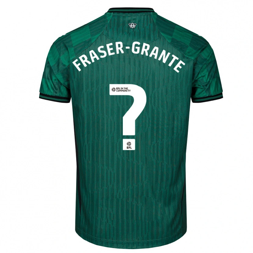Danxen Män Zak Fraser-Grante #0 Grön Svart Bortatröja Matchtröjor 2025/26 Tröjor T-Tröja