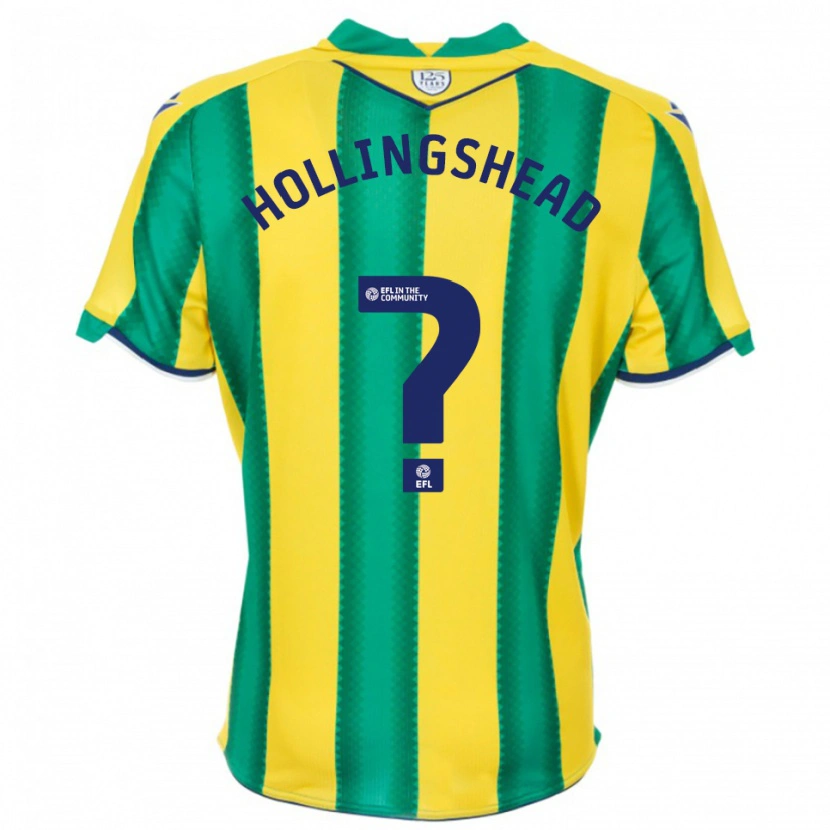 Danxen Män Ronnie Hollingshead #0 Gul Grön Bortatröja Matchtröjor 2025/26 Tröjor T-Tröja