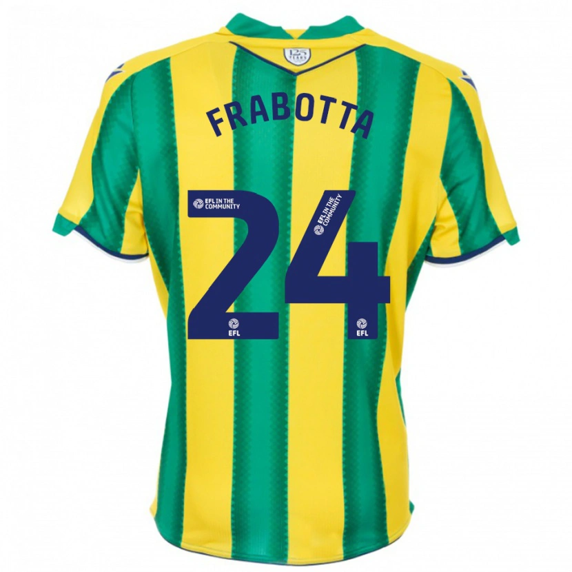Danxen Män Gianluca Frabotta #24 Gul Grön Bortatröja Matchtröjor 2025/26 Tröjor T-Tröja