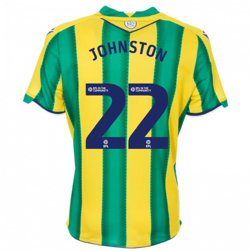 Danxen Män Mikey Johnston #22 Gul Grön Bortatröja Matchtröjor 2025/26 Tröjor T-Tröja