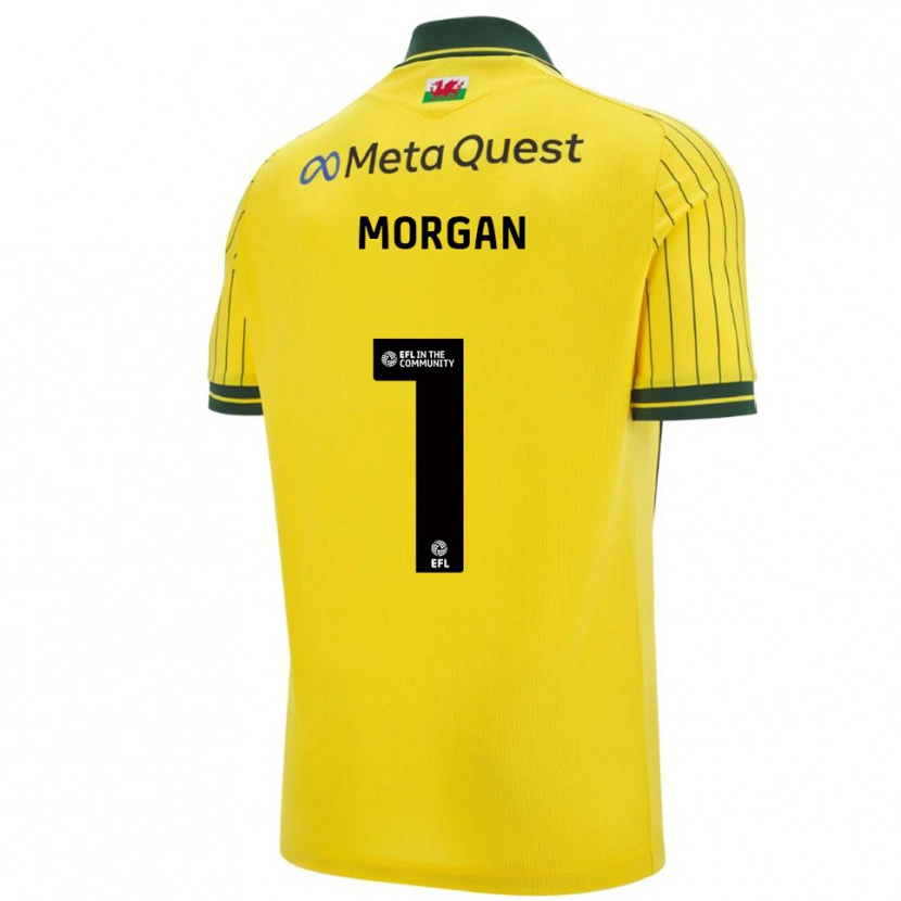 Danxen Män Delyth Morgan #1 Gul Grön Bortatröja Matchtröjor 2025/26 Tröjor T-Tröja