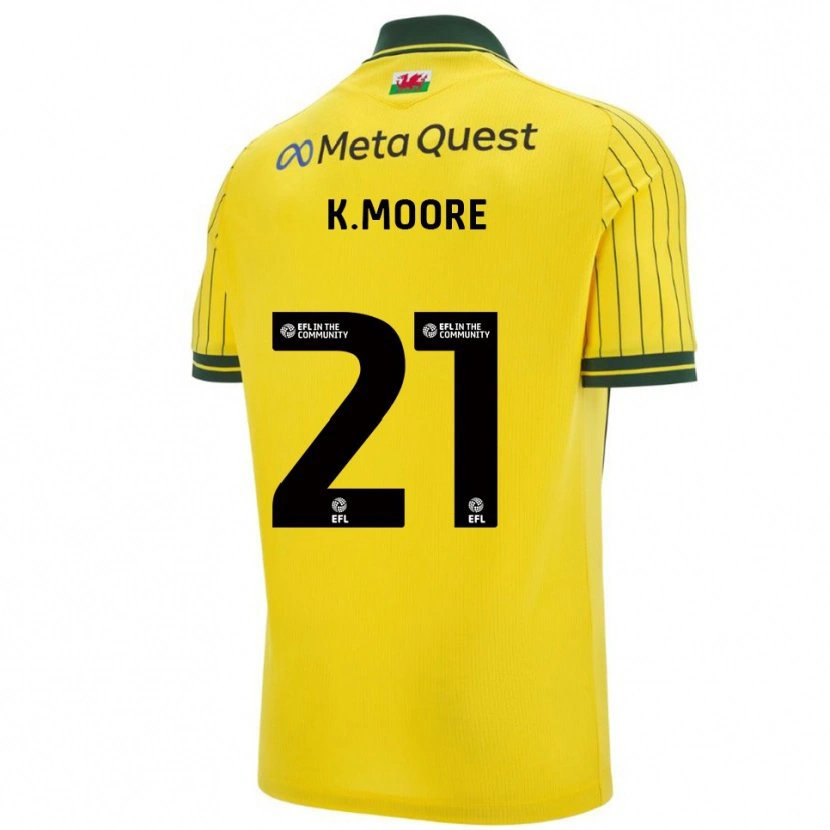 Danxen Män Kieffer Moore #21 Gul Grön Bortatröja Matchtröjor 2025/26 Tröjor T-Tröja