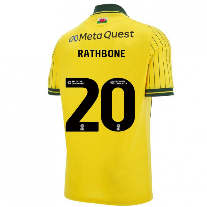 Danxen Män Ollie Rathbone #20 Gul Grön Bortatröja Matchtröjor 2025/26 Tröjor T-Tröja